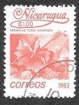 Stamps Nicaragua -  1213 - Hibiscus Rosa-Sinensis