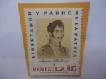 Sellos de America - Venezuela -  Simón Bolívar (1783-1830)-Retrato Grabado por M.N. Bate (1819) - Serie: Simón Bolívar.