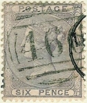 Stamps : Europe : United_Kingdom :  Efigie de la reina Victoria.Sin letras en los ángulos y diferentes filigranas