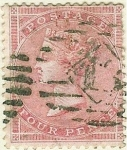 Stamps Europe - United Kingdom -  Efigie de la reina Victoria.Sin letras en los ángulos y diferentes filigranas