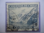 Sellos de America - Chile -  Laguna del Inca (Cordillera de los Andes, región de Valparaiso-Chile)