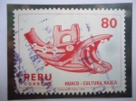 Stamps Peru -  Huaco - Cultura Nazca - cabezas Pétreas - Culturas Ancestrales.