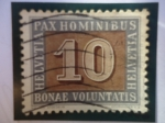 Sellos de Europa - Suiza -  Números-Pax Hominibus-Bonae Voluntatis-Bienestar de la Paz-Buena Voluntad-Segunda Guerra Mundial.