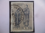 Stamps Italy -  Arte Normanna in Sicilia - Cristo Coronando al Rey Roger II (1095-1154)