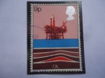 Stamps United Kingdom -  Oil - Plataforma Petrolera Marina -Petróleo - Recursos Energéticos.