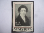 Stamps Venezuela -  Simón Bolívar (1783-1830)-Madrid 1799-1802-Retrato en Carboncillo-Autor Desconocido-Edad 17 Añ