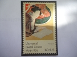 Sellos de America - Estados Unidos -  Universal Postal Union, 1874-1974-Cinco Virtudes Femeninas, por Katsushiki Hokusai (1760-1849)-Pinto