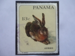 Stamps Panama -  Libre Europea- Pintura Animal por Pintores Famosos-Conejo por:Albrecht Dürer (1471-1528)- ((Alberto 