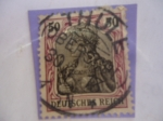 Stamps Germany -  Deutsches Reich-Serie Germania (Fondo Sombreado)- Sello 1917 de 50 reichspf.