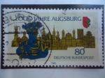 Stamps Germany -  2000 jahre Augsburg-Bimilenario de Ausburg-Busto del Emperador César Augusto (63 aC-14 dC)