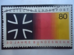 Stamps Germany -  Logo de Bundeswehr - 30 Jahre Bundeswehr- 30°Años de las Fuerzas Armadas Unificadas- (Defensas Feder