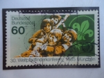 Stamps Germany -  30. Weltpfadfinder konferenz 1985-München - 30 Conferencia Mundial de Scouts en 1985-Munich. - Emble