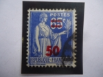Stamps France -  Alegoría de la Paz - Sello Sobretasa, 50 sobre 65 céntimos.