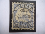 Stamps Germany -  Samoa-Administración Alemana - SMS Hohenzollern - Yate Hohenzollern-