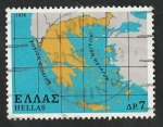 Stamps : Europe : Greece :  1322 - Mapa de Grecia
