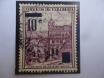 Stamps Colombia -  Santuario de las Lajas - Nariño-Pasto-COL. - Sello: Sobretasa, 10 sobre 25 Ctvs.