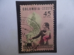 Stamps Colombia -  Derechos Politicos de la Mujer -Sello emitido para dar a conocer el derecho político de la Mujer.