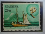 Stamps Colombia -  Canoa de Uraba - Historia del Correo Marítimo 