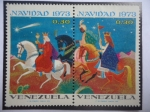 Stamps Colombia -  Navidad 1973 - Reyes Magos a Caballos.