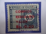Stamps Venezuela -  Timbre Fiscal-Sellos de Ingresos Sobrecargados - Correo Resellado Valor Bs 0,20 sobre Bs 3.
