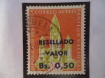 Stamps Venezuela -  Panteón Naciona - Serie: Panteón Nacional de Caracas- Sello sobretasa: 0,50 sobre 0,65 Bs
