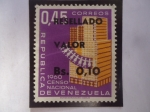 Sellos de America - Venezuela -  1960 Censo Nacional. Sello sobretasa 0,10 sobre 0,45Bs.-
