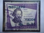 Stamps Venezuela -  Agustín Codazzi (1793-1859)-Primer Centenario de la Muerte de Agustín Codazzi (1859-1959)-Sobretasa: