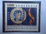 Sellos de America - Venezuela -  Eleanor Roosevelt (1884-1962)-XV Aniv.de la Declaración Universal de los derechos Humanos.