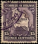 Stamps Bolivia -  Mapa de Bolivia. 1935
