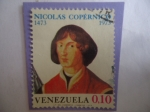 Sellos de America - Venezuela -  Astrónomo: Nicolas Copérnico (1473-1543)- 500 Años de su Nacimiento (1473-1973)-Teoría Heliocéntrica