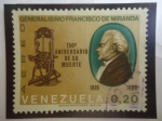 Stamps Venezuela -  Generalísimo Francisco de irManda (1750-1816)-Militar-Politico-15°Aniversario de su Muerte (1816-196