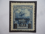 Stamps Venezuela -  Estatua de Simón Bolivar en Caracas - Sello Sobretasa de 0,15 C. sobre 3 Bs.