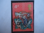 Stamps United Kingdom -  Navidad 1970-Pastores y Aparición del Ángel - Rober de Liste-Psalter (Saltedor)