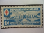 Stamps Dominican Republic -  Dispensario Antituberculoso para Niños-Ciudad de Trujillo-Cruz de Lorena-(Cruz de Doble Barra).
