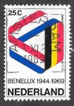Sellos de Europa - Holanda -  447 - XXV Aniversario de la Unión Aduanera de Benelux