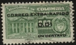 Stamps : America : Colombia :  Correo extra rápido. Capitolio Nacional y escudo de Colombia.