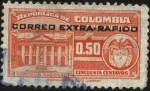 Stamps : America : Colombia :  Correo extra rápido. Capitolio Nacional y escudo de Colombia..