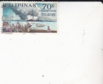 Stamps Philippines -  Volcán en erupción
