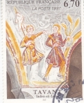 Stamps France -  Frescos en Tavant