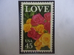 Stamps United States -  Love - Amor - Rosas