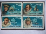 Stamps United States -  Exploradores Antárticos: Charles Wilkes - Nathaniel Palmer - Lincoln Ellsworth y Richard E. Byrd.