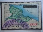 Sellos de America - Venezuela -  Territorio Federal Delta Amacuro - Serie: Estados de Venezuela , Mapas y Escudos de Armas.