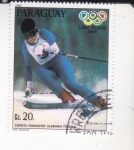 Sellos del Mundo : America : Paraguay : Olimpiada Lake Placid'80 Christa Kinshofer
