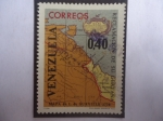 Stamps Venezuela -  Reclamación de su Guayana-Mapa de L. de Surville (1778)-