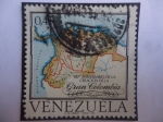 Sellos de America - Venezuela -  Mapa de 1827-Serie:República de la Gran Colombia-150°Aniversario de la Creación de la Gran Colombia