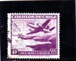 Stamps Chile -  avión bimotor