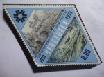Stamps Venezuela -  Centenario Ministerio de Obras Públicas (1874-1974)-Preparación Carretera(1972)
