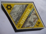 Stamps Venezuela -  centenario Ministerio de Obras Públicas (1874-1974)-Vista de Caracas (!874)-Vista de Caracas (1974)