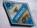 Sellos de America - Venezuela -  Centenario Ministerio de Obras Públicas (1874-1974)-Carret.Caracas la Guaira(1912)-Carrt. Caracas la