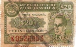 Stamps : America : Colombia :  veinte pesos